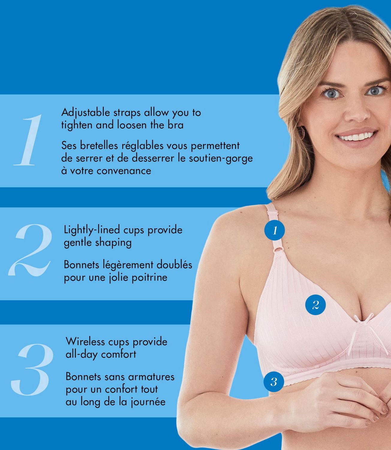 Bestform 97086248 Striped Wireless Cotton Bra with Lightly-Lined Cups
