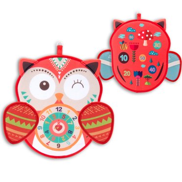 Bangcool Kids Dart Set Funny Double Sided Cute Dart Ball Game Dart Board Game with 8 Ball