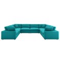 thumbnail image 1 of Modway Commix 8-Piece Down Filled Overstuffed Sectional Sofa in Teal, 1 of 5