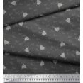 thumbnail image 3 of Soimoi Gray Georgette Viscose Fabric Heart & Love Text Print Fabric by Yard 42 Inch Wide, 3 of 5