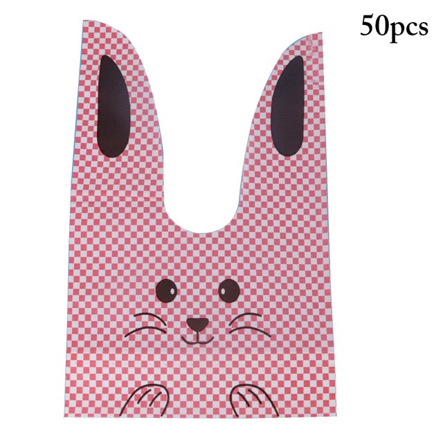 Coofit 50PCS Candy Bag Rabbit Ears Design Treat Bag Party Favor Bag for Cookies Candy