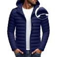 thumbnail image 4 of Men's Winter Quilted Jacket with Stitching Design, Slim Fit Hooded Coat, Polyester Material for Warmth and Insulation, Suitable for Cold Weather Casual and Outdoor Activities, 4 of 9