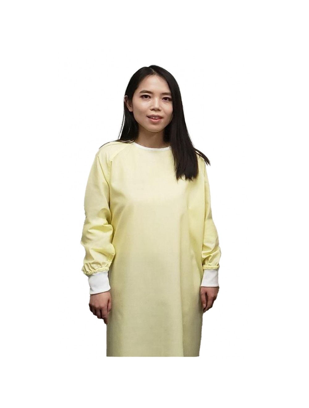 Isolation Gowns Multi-Use with Knit Cuffs Twill Fabric 4.2oz 65/35 Poly Cotton Color YELLOW 3's/ Pack