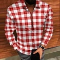 thumbnail image 3 of Timdgard Button down Shirts for Men Fall Plaid Lapel V Neck Long Sleeve Shirts Work Casual Tops, 3 of 8