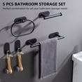 thumbnail image 4 of Mistaha 5PCS Bathroom Towel Storage Set with Towel Bar Toilet Roll Holder Two Hooks No, 4 of 7