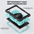 thumbnail image 2 of Case for Lenovo Tab K10 10.3 Inch / M10 FHD Plus 2020 2nd Gen with Screen Protector, 360 Degree Rotating Kickstand Hand Strap Heavy Duty Shockproof Cover with Shoulder Strap, Sky Blue PC, 2 of 7