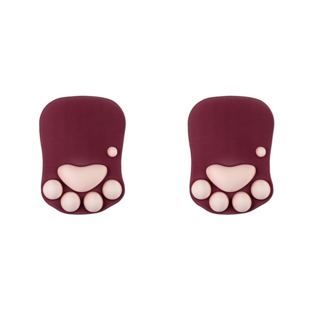 maskred Stylish Cat Paw Gaming Mouse Mat Wrist Protection Non-slide Base Safe Unique DS-013 wine red 2Set