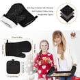 thumbnail image 3 of Oleegame 2PC Silicone Pot Holders And Oven Sets Kitchen Gloves Heat Non Slip For Baking Cooking Black 4 Black, 3 of 9