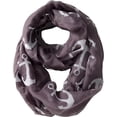 thumbnail image 4 of Peach Couture Foulards Toutes Saisons à Boucle Infini Bordure Imprimé Ancre, 4 of 5