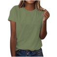 thumbnail image 2 of Weiqiqre Shirts for Women Crew Neck Basic Tee - Fashion Summer Spring Tops - Oversized T Shirts for Women, 2 of 4
