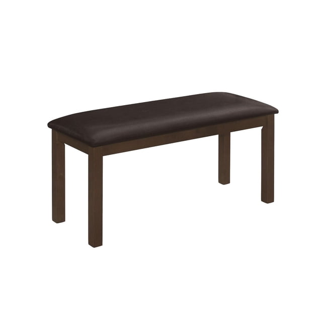 Monarch Specialties Bench, 42" Rectangular, Wood, Upholstered, Dining Room, Kitchen, Entryway, Brown, Transitional
