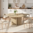 thumbnail image 1 of 43.3''-59'' Extendable Dining Table for 4-8, Kitchen Table with Hidden Storage & Sturdy Cross Base, Dinner Table for Dining Room, Removable Leaves, 1 of 8