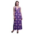 thumbnail image 1 of Bimba Robe Longue Maxi d'Été à Imprimé Floral pour Femme à Col en V Tenue de Villégiature de Vacances-Petit, 1 of 6