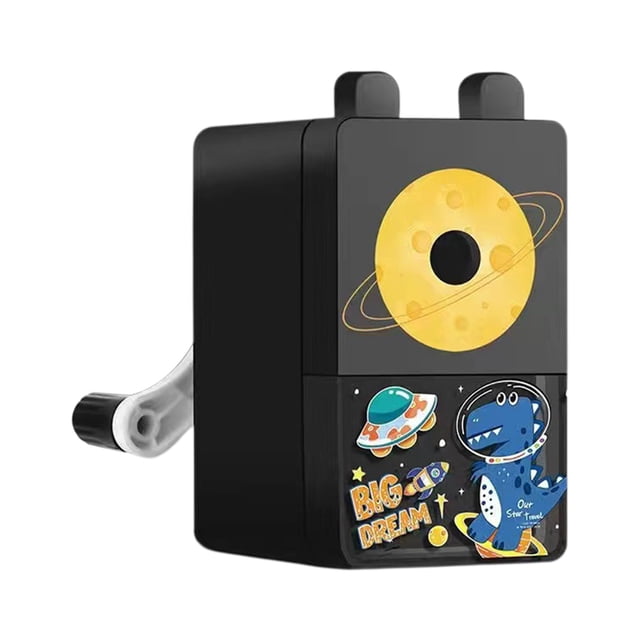 SIYTUAU Black Cartoon Pencil Sharpener With Safe Rounded Edges Plastic Construction For Various Pencil Types Childrens Sharpening Tool D