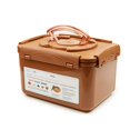 thumbnail image 3 of Crazy Korean Cooking Premium Kimchi, Sauerkraut Fermentation and Storage Container with Inner Vacuum Lid, Sandy Brown 1.3 Gal (5.2L) 2 PACK, 3 of 4