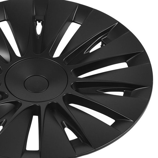 4 Pcs Embout de Moyeu de Roue 19 Po Noir Mat Remplacement de Jante Sportive pour Tesla Modèle Y 2020 à 2023