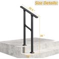 thumbnail image 3 of 2 Pcs Rampes Ajustables à 2-3 Marches pour Marches Extérieures Escaliers Trousse de Rampes pour Usage Intérieur et Extérieur Rampes Noires pour Porche et Marches Support 500 Lb Installation Facile pour Aînés, 3 of 7