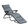 thumbnail image 1 of Outsunny Folding Lounge Chair w/ Cushion, Adjustable Back, Grey, 1 of 10