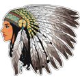 thumbnail image 1 of 5" Native American Tribal Woman Headdress Indigenous Vinyl Sticker, 1 of 1