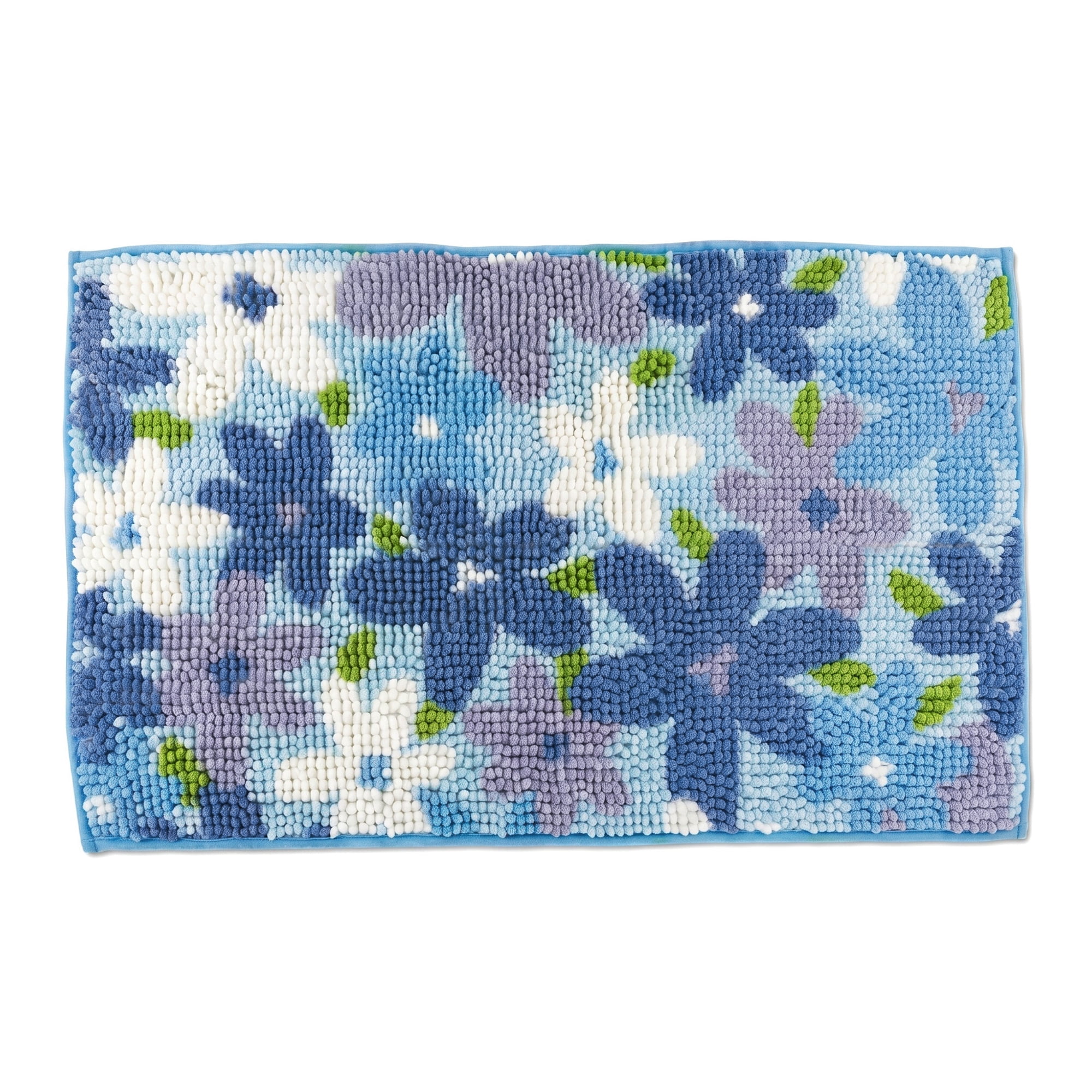 REGALWOVEN Bathroom Rugs Chenille Bath Rug Ultra Soft Absorbent Shower Rug Non Slip Washable Bath Mat Floor Mat for Tub & Kitchen Home Decor Blue 32" x 20"