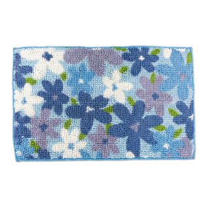 REGALWOVEN Bathroom Rugs Chenille Bath Rug Ultra Soft Absorbent Shower Rug Non Slip Washable Bath Mat Floor Mat for Tub & Kitchen Home Decor Blue 32" x 20"