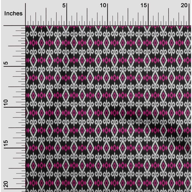 oneOone Cotton Cambric Fabric Geometric Ikat Print Sewing Fabric BTY 56 Inch Wide