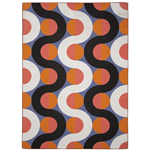 Outdoor Washable Jupiter Orange & Pink 5' x 7' Area Rug