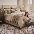 thumbnail image 3 of Boho Area Rug x Carpet Rugs for Living Room Bedroom Moroccan-Machine Washable Rugs for Bedroom Dining Room Living Room Rug Neutral Taupe, 3 of 8