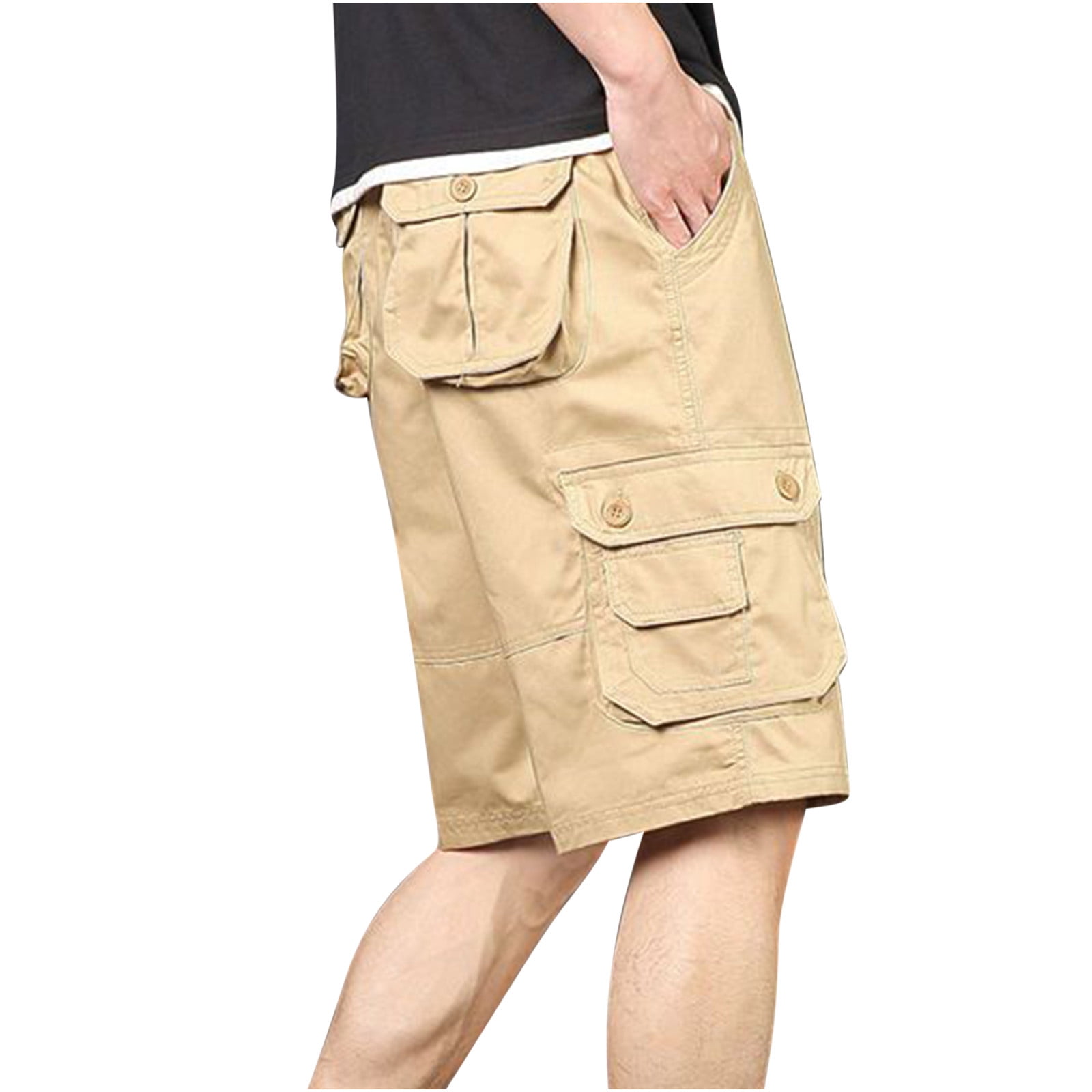 Shorts Cargo pour Hommes Coupe Décontractée Légers Courts Extérieur Multi-Poches Coton Travail Décontracté Randonnée Shorts pour Hommes