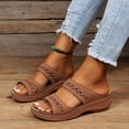 thumbnail image 2 of Kcodviy Women Summer Solid Color Saltwater Sandals Women Slip on Casual Open Designer Sandals for Women Toe Wedges Soft Bottom Women Summer Sandals Breathable Slippers Shoes Sandals, 2 of 6