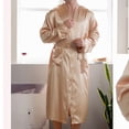 thumbnail image 3 of Men Solid Casual Long Sleeves Lace-up Home Pocket Long Pajama Robe, 3 of 5