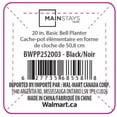 thumbnail image 2 of Mainstays Basic Bell Planter 20 inch Black, Classic Design with Attached Tray Durable Weather Resistant Matte Finish, 2 of 3