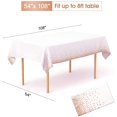 thumbnail image 2 of 1 Pack Plastic Tablecloths for Rectangle Tables, Disposable Party Rose Gold Dot Confetti Rectangular Table Covers for Parties Wedding Bridal Shower, 54" x 108", Rose Gold, 2 of 6