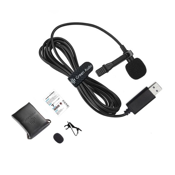 CUITING 1 Set Professional USB Clip On Microphone Lavalier Lapel Mic 2m Length Cable