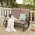 thumbnail image 4 of Gymax 2-Person Outdoor Glider Chair Patio Rocking Lounge Chair w/ Breathable Fabric, 4 of 10