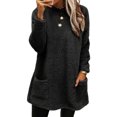 thumbnail image 1 of LUXUR Women Fuzzy Fleece T Shirt Loose Work Tops Black S, 1 of 2