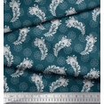 thumbnail image 2 of Soimoi Poly Georgette Fabric Floral & Peacock Feather Decor Fabric Printed Yard 42 Inch Wide, 2 of 3