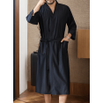 thumbnail image 2 of Men's Breathable Cool Feeling Bathrobe And Clubwear For Spring/Summer, 3/4 Sleeves, 2 of 4