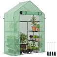 thumbnail image 1 of Outsunny Mini Greenhouse, Walk-in Greenhouse with 4 Shelves, Roll-Up Door, 1 of 10