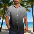 thumbnail image 2 of Pisexur Shirts for Man T Hommes Mode Décontractée Col Rabattu Impression Dégradée Manches Courtes Chemise Blouse Gris Foncé, Chemises de Golf Hommes & Chemises Hommes, 2 of 7