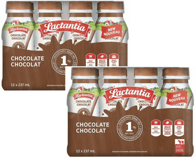 Lactantia 1% Chocolate Milk 12 x 237 mL (2 Pack)-Real Milk & Cocoa, Smooth and Creamy Ready-to-Drink