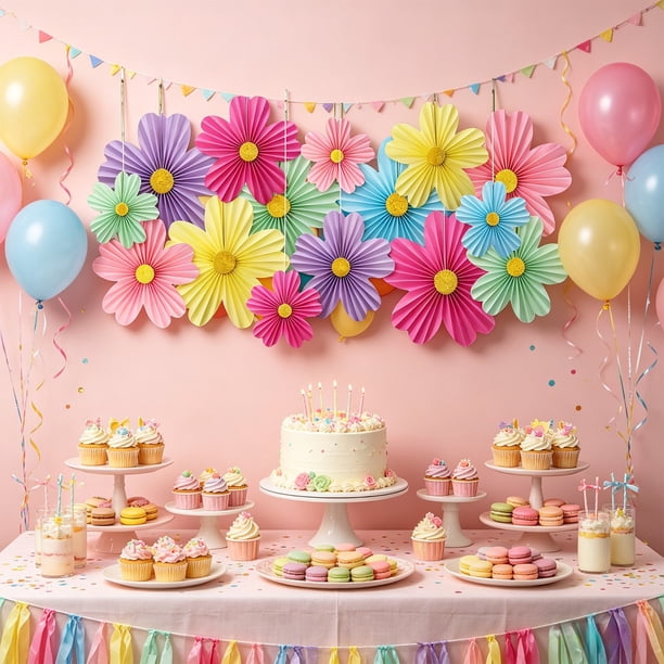 Déco Anniversaire 1 An Fille – Ballons Roses, Bannière, Nappe – Kit Complet – Fête Princesse Et Baby Shower