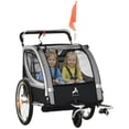 thumbnail image 1 of Aosom Remorque pour Vélo d'Enfant avec Rangement, Harnais à 5 Points, Poussette pour Bébé Gris, 1 of 10