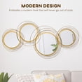 thumbnail image 4 of HOMCOM Metal Wall Art Mirror Decor Modern Wall Sculpture, Gold, 4 of 10