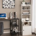 thumbnail image 3 of Gymax Nightstand Bedside End Side Table Bookshelf w/ Charging Station White, 3 of 10