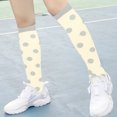 thumbnail image 4 of Bas de Compression 20-30 mmHg Longueur Genou Bas de Sport pour Unisexe Longueur Chaussettes de Cyclisme 20-30 mmHg Course Cyclisme, Beige, Pois, G/TG, 4 of 7
