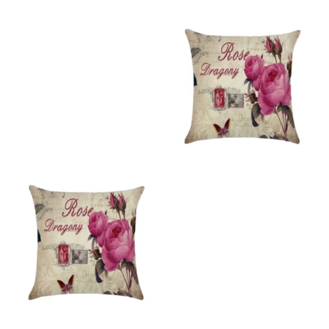 mmirethe Wide Application Cushion Covers For Coordinated Home Easy To Change Pillowcase kztym001-1 2Set