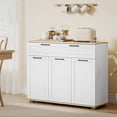 thumbnail image 2 of HOMCOM Buffet Bahut avec Tiroir et Tablettes Ajustables, Blanc, 2 of 10