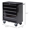 thumbnail image 3 of Chariot à Outils Roulant en Acier de 31 Pouces Armoire de Rangement Coffre Boîte à Outils avec 5 Tiroirs, 3 of 9