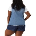 thumbnail image 3 of GRACE & GRANDEUR Gilet de Mode pour Femme Grande Taille Ourlet Brut Veste en Denim Sans Manches, 3 of 6